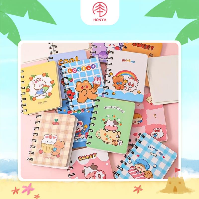 Sổ Tay Mini Gáy Lò Xo A7 Có Dòng Kẻ Họa Tiết Hoạt Hình Dễ Thương Tập Viết Ghi Chú Note Tiện Lợi Đồ Dùng Học Tập