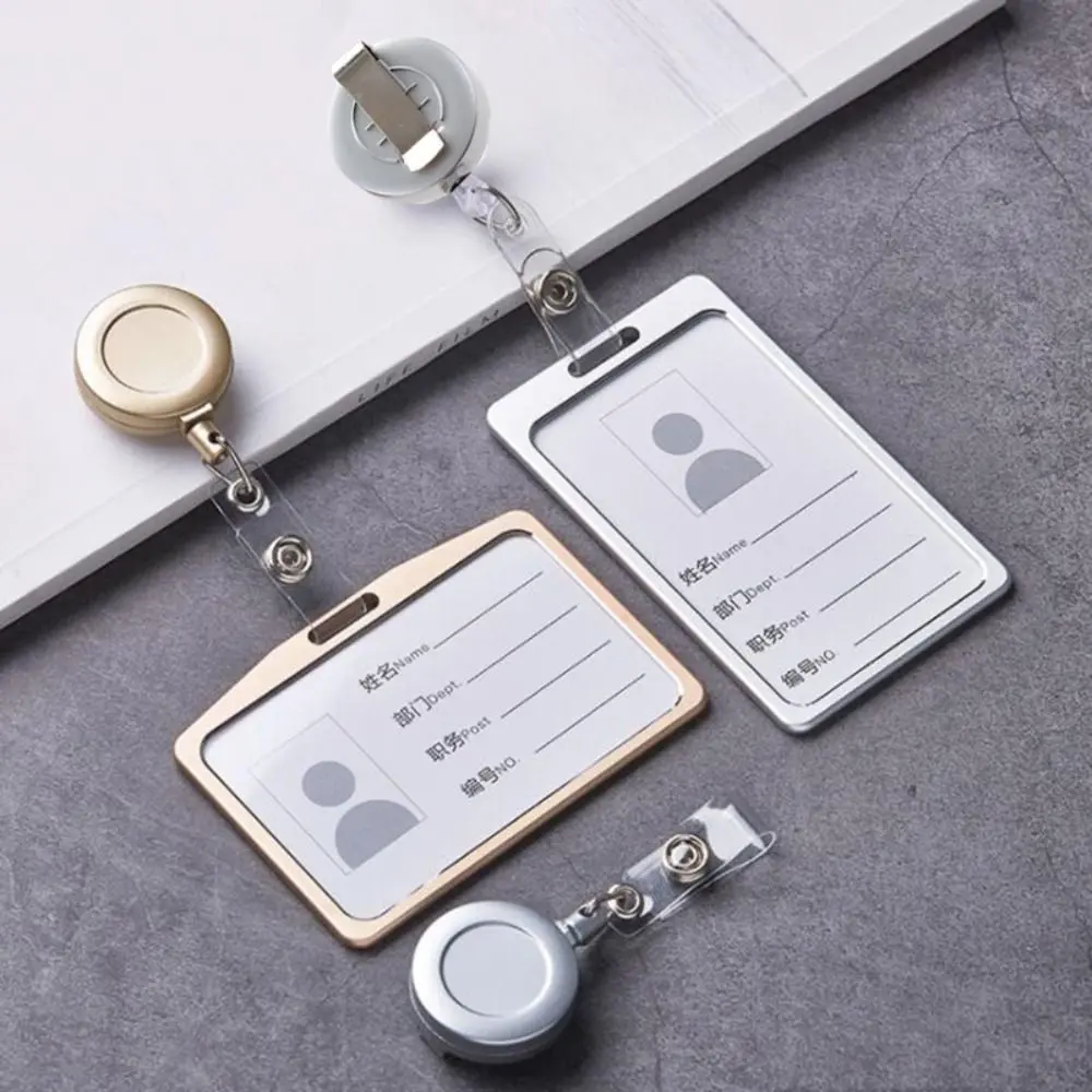 Cuộn Huy Hiệu Có Thể Thu Vào, Thẻ Xe Buýt Đơn Giản, Đồ Dùng Văn Phòng, Kẹp Thẻ Tên, Kẹp Thẻ Căn Cước, Vỏ Thẻ Dọc, Bảo Vệ Thẻ Ngang Đơn Giản, Vỏ Thẻ Hợp Kim Nhôm