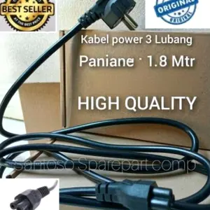 Kabel power Original adaptor laptop lubang 3 high Quality 1.8 Meter