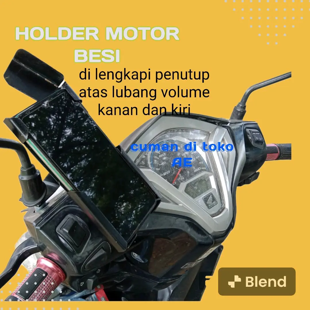 holder hp motor ful besi di lengkapi penutup atas lubang volume kana kiri