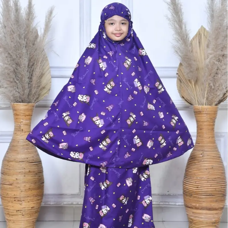 Mukena Katun Anak Motif Kuromi / Labubu / Kelinci /  Mukena Anak Usia 7 - 15 Tahun 3