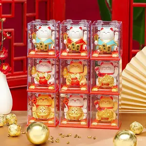 Pajangan Meja Kucing Penarik Rejeki Maneki Neko (Akrilik) 8x8x9 Cm