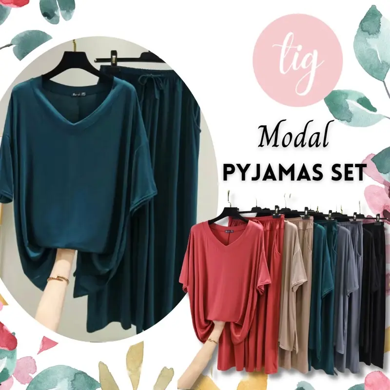 [SG INSTOCK] Modal Oversized Comfy Pyjamas/Maternity Top + Pants Set
