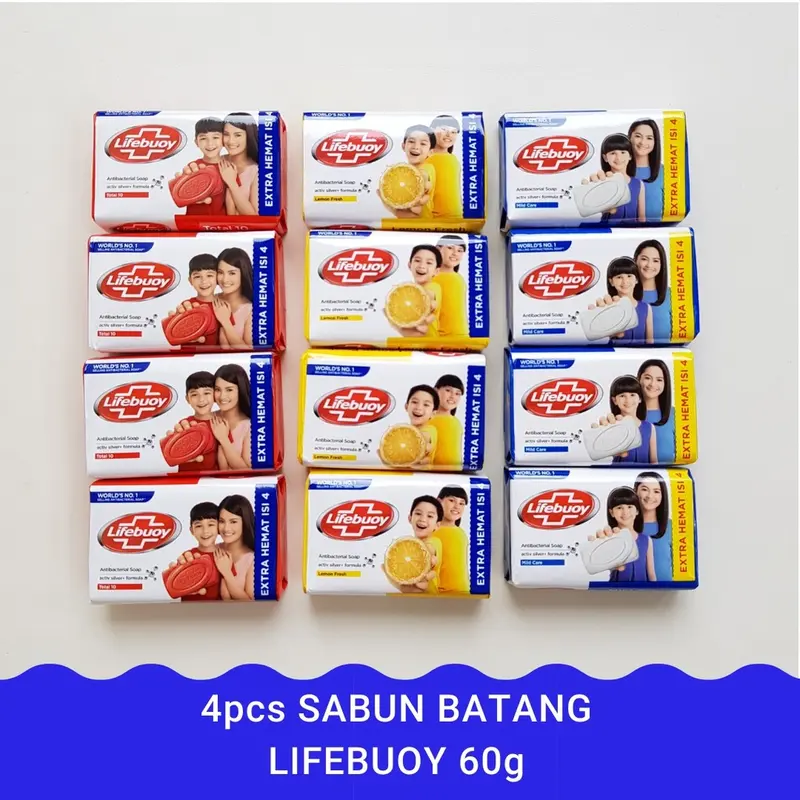 60 GR 4 PCS LIFEBUOY SABUN BATANG. BENDED 3PACK[12 PCS] 0