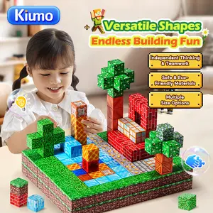 Kiumo blok magnet Bangunan Blok Mainan anak-anak Hadiah bayi untuk anak-anak Set blok bangunan Diy Toys umur3-8-11tahun Blok Bangunan Dunia Set mini-angka Blok besar Super penyedot tidak mudah rusak Set mainan teka-teki anak-anak Game Kids Boys