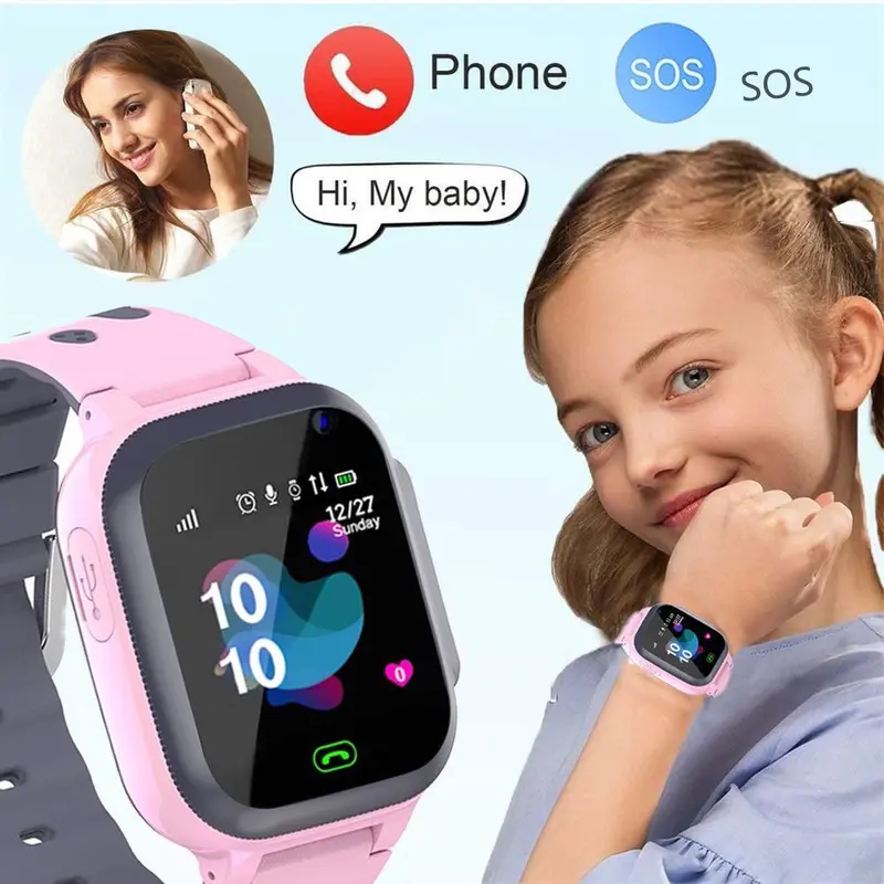 Kids 4G Smart Watch SOS GPS Location Sim Card Call Child SmartWatch Camera  Waterproof Watch For Default