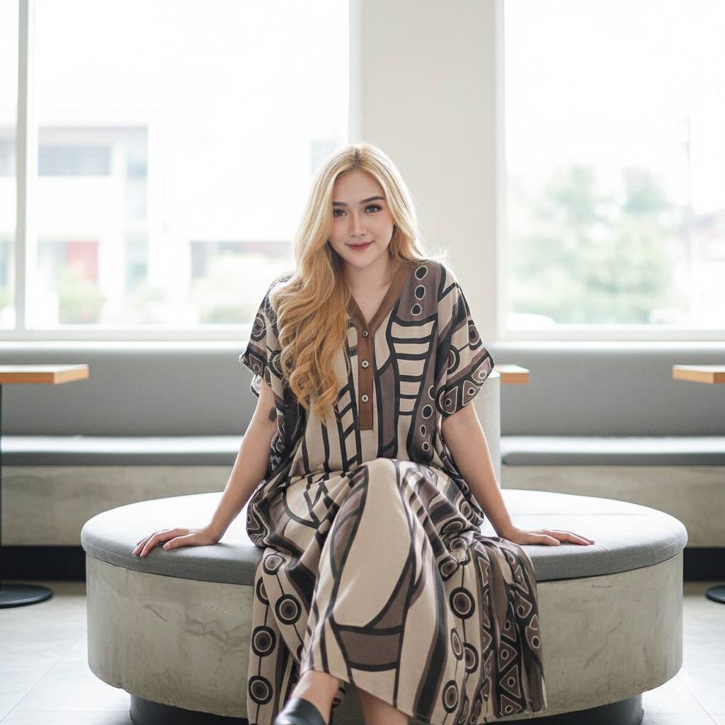 Daster Yuriko Dress Baju Wanita Santai Kancing Depan Busui Ld 130cm Pb 115cm Bahan Rayon Adem Bumil Pendek Panjang Tidur Motif Elegan Ibu Nyaman Menyusui