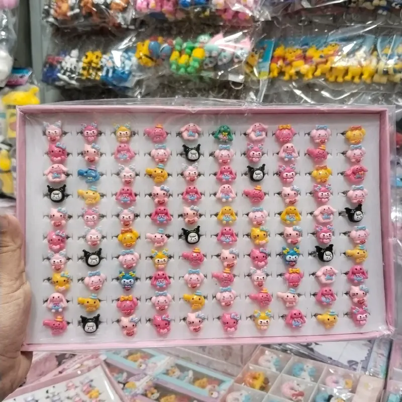 cincin sanrio isi 100pcs, cincin capybara, cincin anak sanrio, cincin anak capybara 1