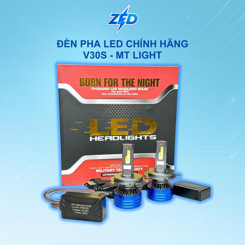 Đèn Pha LED V30S MT Sáng Trắng Gom Chiếu Xa 65W 9 24V Điện Bình LẮP Ô TÔ XE MÁY Chân H4 H7 H11 HB3 9005 - Phụ Tùng