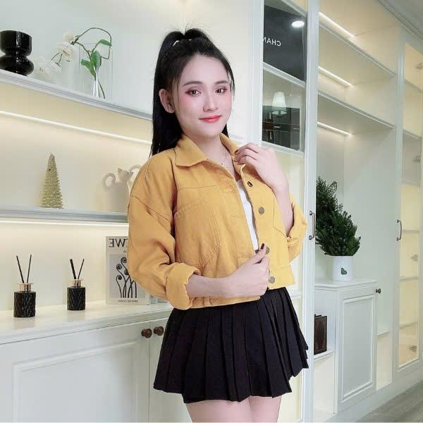 Áo Khoác Kaki Jean Nữ MOLADY K428 Thiết Kế 2 Túi Form Trơn Đơn Giản Top Jacket 6