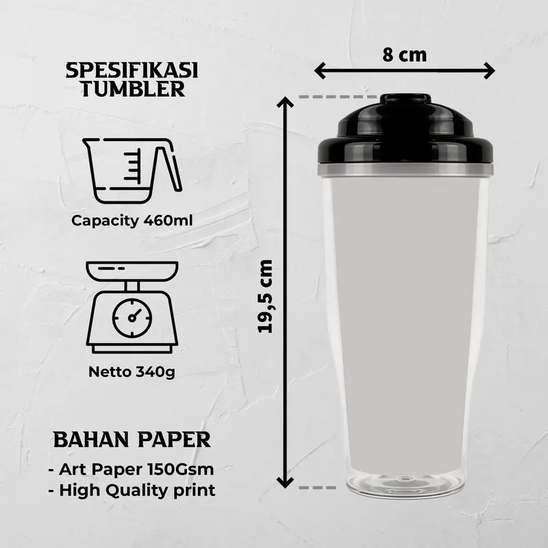 Tumbler Rasyah Rasyid (Bonus Ganci Dan Stiker Sablon) - Perlengkapan Botol Air Minum Berbahan Plastik 1