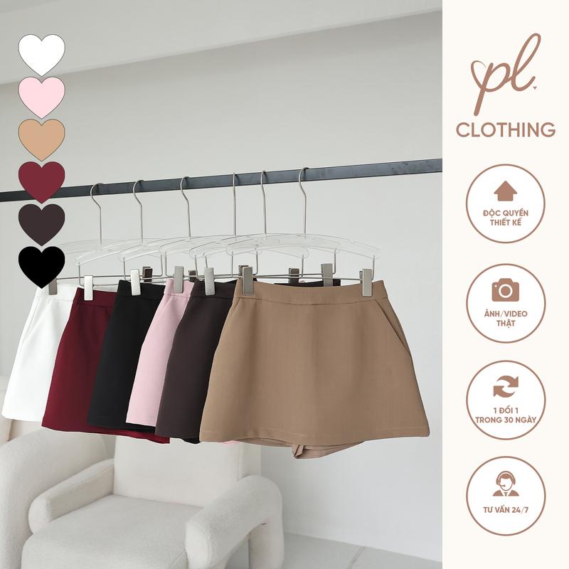PL CLOTHING Chân Váy Nữ LENA Dáng Chữ A Cạp Cao Dài 34cm Chân Váy Ngắn Đi Học Đi Chơi