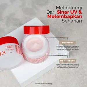 KEZIA Beauty Day Cream Whitening 10gr - Niacinamide Kojic Acid Glycolic Mencerahkan Wajah SPF 30++ Pelembab Hyaluronic untuk Semua Jenis Kulit