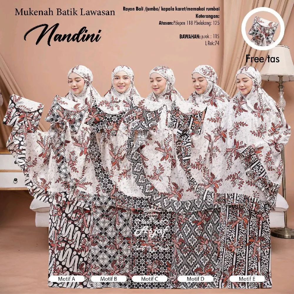 Mukena Nandini batik rayon (Free tas)