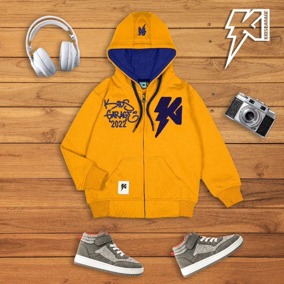 KidsGarage Sweater Hoodie Zipper Anak Keren Laki-laki & Perempuan (Sweater PREMIUM) dengan Bordir Motif Kumis Kucing - Bulu, Fashion