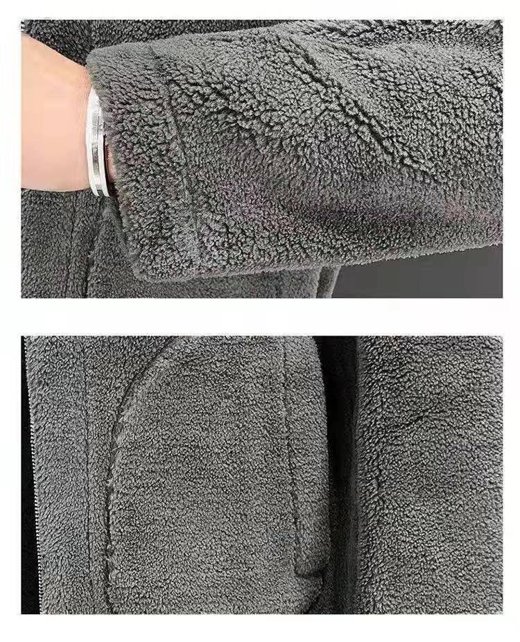 Product Introduction of Áo Khoác Lông Cừu Berber Cho Nam, Quần Áo Dày Lót Lông Cừu Hợp Thời Trang, Áo Khoác Cotton, Mùa Thu Và Mùa Đông, Mới， Menswear， Jacket 5