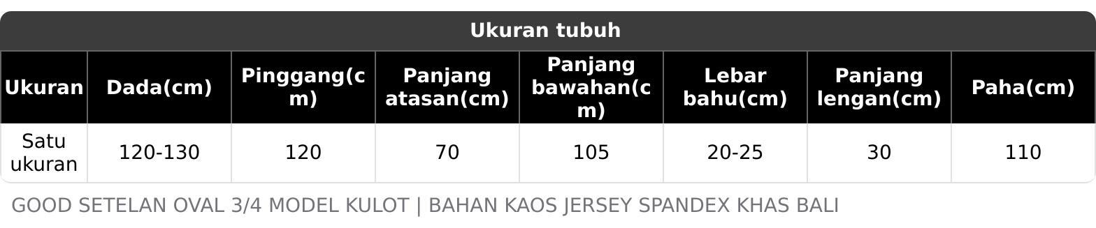 GOOD SETELAN l 3/4 MOTIF OVAL  MODEL KULOT | Bahan Kaos Jersey Spandex Khas Bali