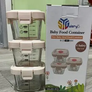 [SYGFAMILY] - Tempat Makan Bayi 3 in 1 - Aman untuk Bayi - Bahan Kaca