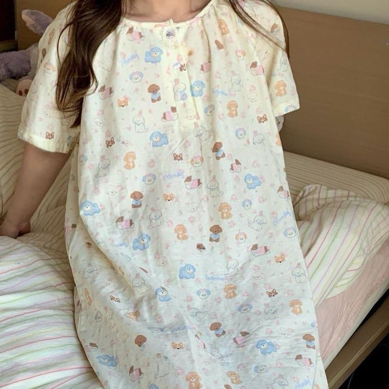 Deal mở bán Váy Ngủ Cotton Pastel Dễ Thương Form Rộng Nhiều Hoạ Tiết