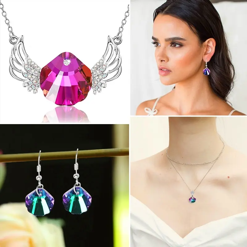Charm Pha Lê Vỏ Sò, Hạt Trang Sức Rời 14Mm, Mặt Dây Chuyền Đá Quý Kim Cương Giả Thủy Tinh, Để Làm Trang Sức, Đồ Dùng Vòng Cổ Tự Làm, 12 Chiếc 5