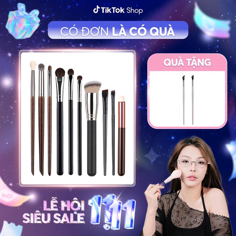  【OVW-HỨA NGÂN Bộ Cọ Trang Điểm 12 Chiếc Bao Gồm Bộ Cọ Tán Kem Nền Hoàn Chỉnh Cho Người Mới Bắt Đầu OVW12pcs 