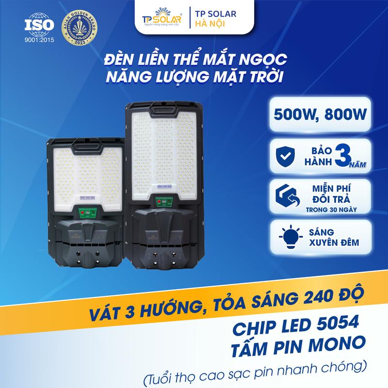  Đèn Đường Liền Thể Năng lượng Mặt Trời Công Suất 500W 800W Chiếu Sáng Xuyên Đêm Chống Nước Led Mắt Ngọc 5054 Siêu Sáng Pin MoNo Sạc Nhanh Chế Độ Sáng Cảm Biến Chuyển Động Cảm Biến Ánh Sáng,Chính Hãng TP Solar TP.LT11.500 TP.LT11.800 