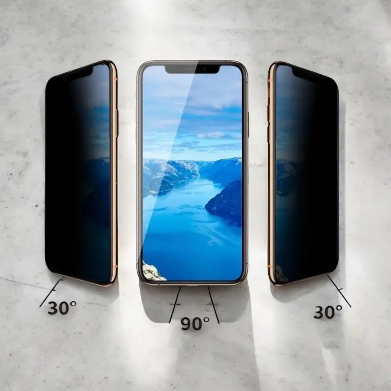 Combo Kính cường lực iphone chống nhìn trộm Kingkong đỏ tặng kèm bịch khăn lau màn hình 5