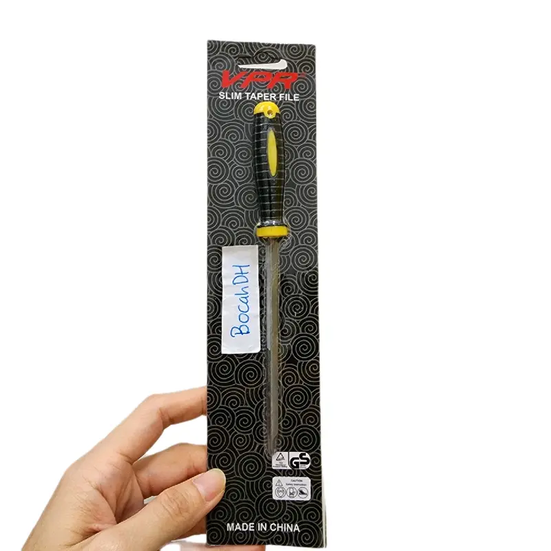 Kikir Segitiga Gagang Karet 4 Inch - Alat Potong Keramik Kualitas Tinggi / KIKIR GERGAJI KAYU / KIKIR GERGAJI SEGITIGA