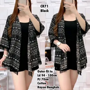 OUTER BOHEMIAN PENDEK / Cardigan Pendek wanita bahan katun Rayon ORY BY TOKO ANFASHA