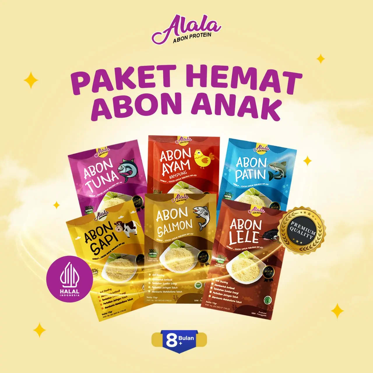 Abon Bayi Halus Lembut Untuk Mpasi 8 Bulan Makanan Non Msg Tidak Pedas - Alala Abon Anak 15g
