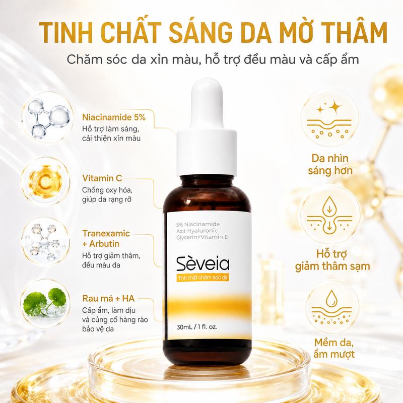 Serum 5% Niacinamide 30ml, Dưỡng Trắng Sáng Da Và Đều Màu Da, Mờ Thâm Nám, Ngừa…