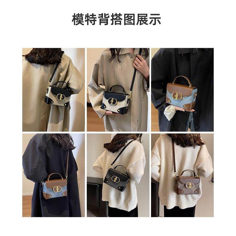 Product Introduction of This year's popular for women in autumn and winter, versatile 2024 new single shoulder crossbody bag, portable box, small square bag 7