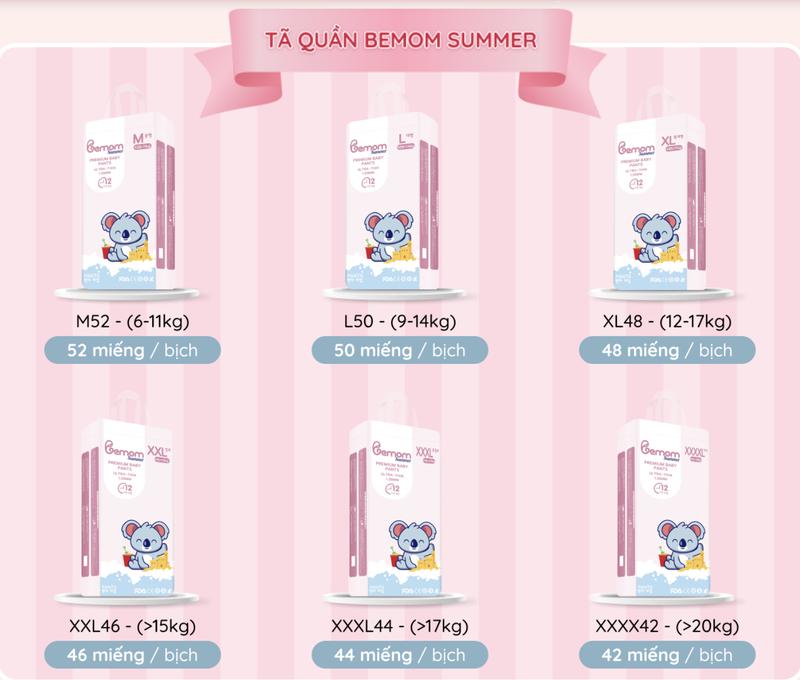 (Có quà) COMBO 2 Bịch BEMOM Hàn Quốc Quần/Dán Đủ Size - Bỉm bemom summer/ bemom plus - Childs day store 3