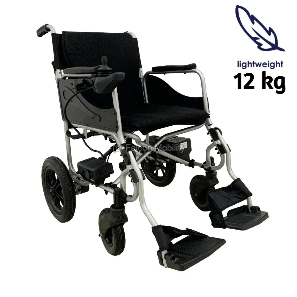 Falcon Ultra-Lite Air Lightweight Motorized Wheelchair (12 kg) | Travel Friendly | Car Portable | Suitable for Elderly