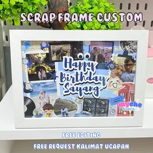 Scrap Frame Custom Kado Ulang Tahun 5R 4R 8R Free Editing