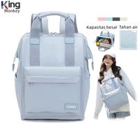 Gambar King Monkey-Korea Tas Ransel Sekolah Wanita Gaya  Kapasitas Besar Untuk Traveling Tahan Air - Merah muda dari King Monkey shop Kab. Tangerang 1 Tokopedia