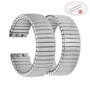 Tali Jam Tangan Cocok untuk Tali Jam Tangan Swatch Stainless Steel Elastis Matte Silver Pegas Elastis 17mm Tersedia