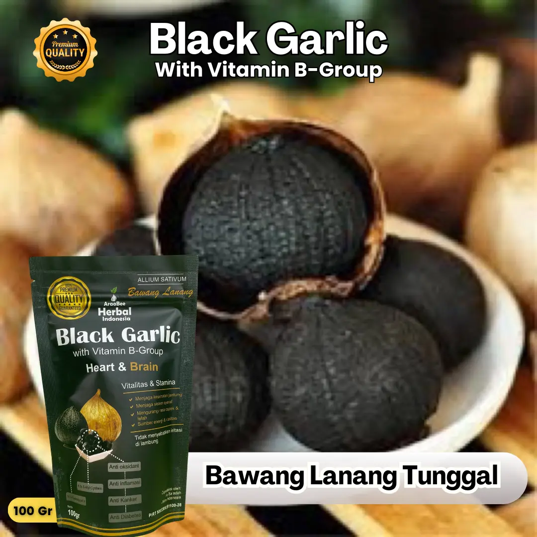 Black Garlic Tunggal Original Bawang Lanang Hitam Tunggal Asli
