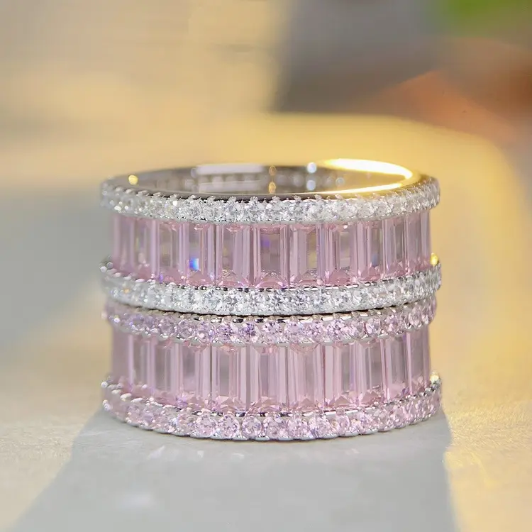 Pink ring women ring type new fashion 925 ring