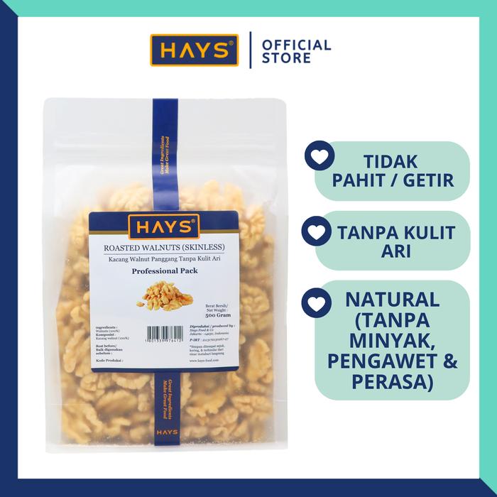 Gambar Hays Roasted Walnut SKINLESS 500 gram / Kacang Walnut Panggang TANPA KULIT ARI – Tidak Getir/Pahit, Healthy Snack Premium dari HAYSFOOD Kota Administrasi Jakarta Utara Tokopedia