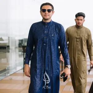 Jubah Slimfit Jubah pria Gamis Pria Jubah Muslim busana muslim pria jubah emboss Alzan Panjang Dewasa