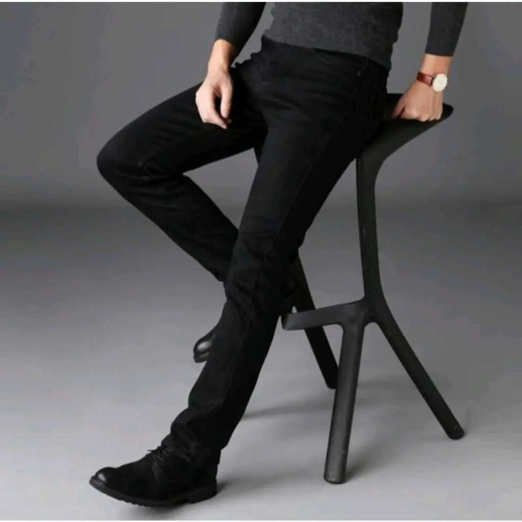 Celana Jeans Pensil Panjang Pria Dewasa Premium Hitam pekat
