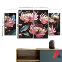 Gambar HIASAN DINDING SET ISI 4 ABSTRAK BLACK BEAUTY LOTUS FLOWERS ISI 4 KAMAR DEKORASI RUMAH WALL DECOR PAJANGAN DINDING SATU SET BUNGA APOLITO LUKISAN ESTETIK - SET 80 C dari Apolito Kota Malang 4 Tokopedia