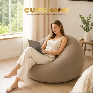 Inflatable Sofa Kursi Angin Portable Single Size Sofa Santai Empuk Lembut Bean Bag Sofa Tiup Nyaman untuk Kamar Tidur Ruang Tamu Balkon Camping Outdoor, Mudah Dilipat, Hemat Tempat, Free Pompa Udara, Max 150KG Minimalis Furniture