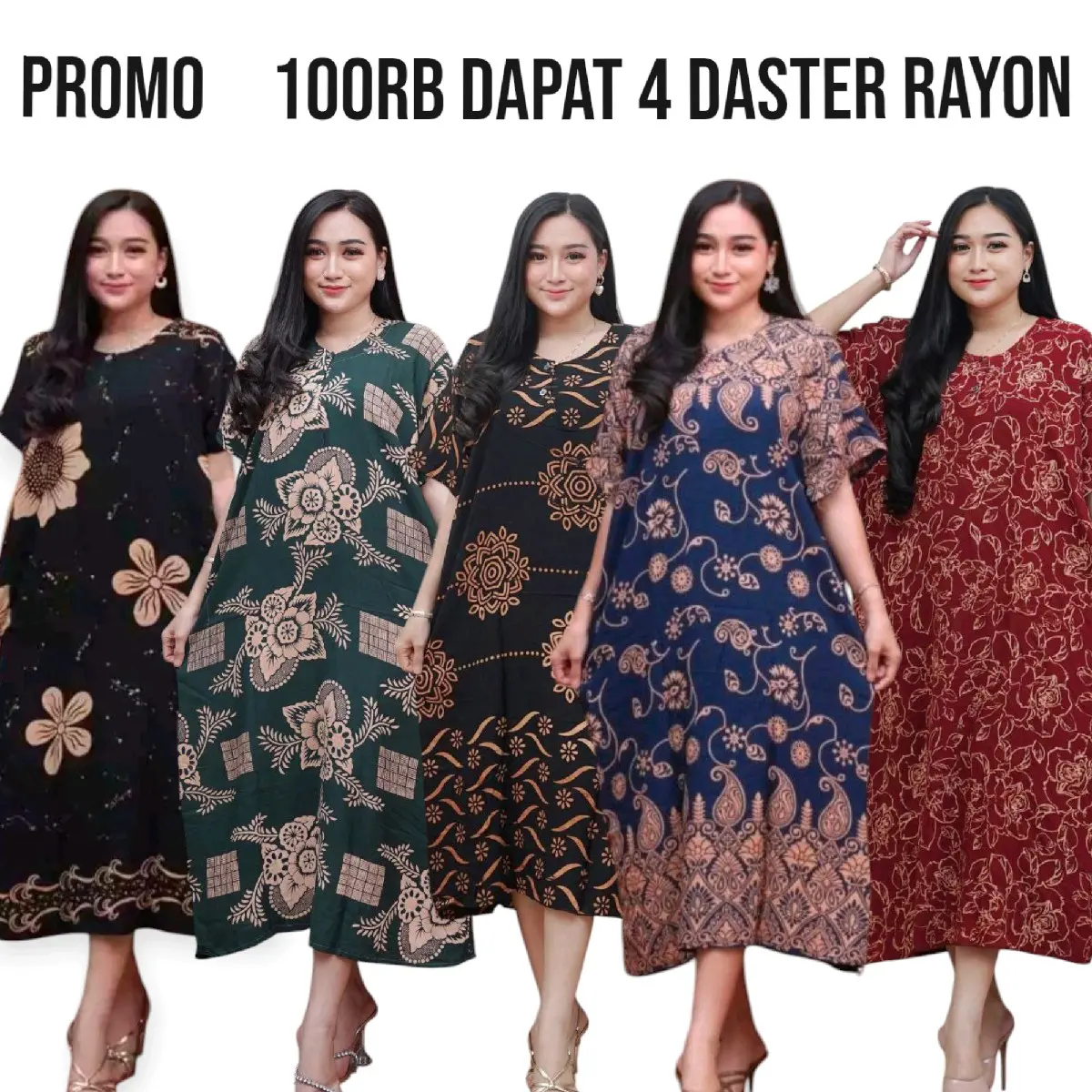PROMO!! Daster Rayon 100rb dapat 4 daster rayon wanita standar jumbo motif bunga Busui Kancing