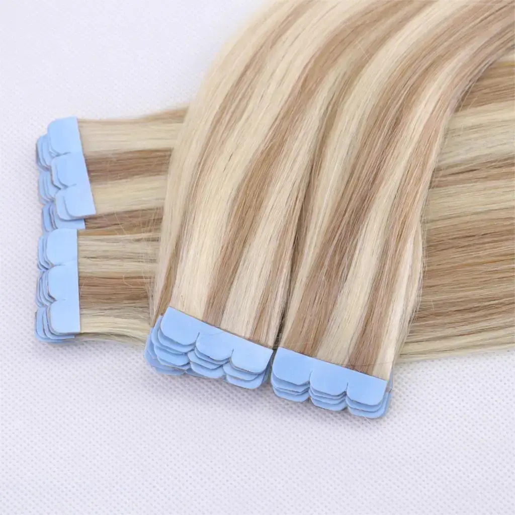 Micro Mini Tape In Hair Extensions Human Hair Double side Tape Ins Machine-Remy Natural Tape in Extensions 10pcs For Side Tape On Hair 12inch