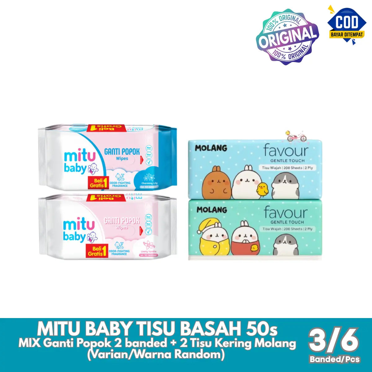 2pack/4pcs mitu fresh&clean+2pcs TISU KERINGmolang