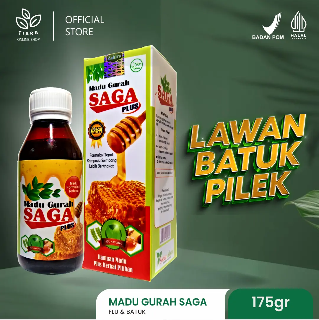 Madu Gurah Saga untuk Batuk Pilek dan Panas Dalam - Sehat Alami - Syrup, Honey