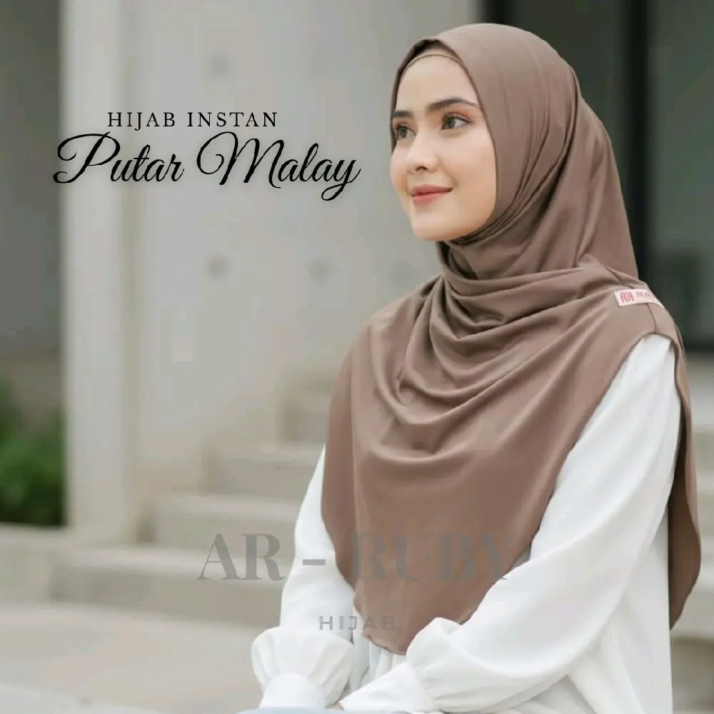 AR RUBY Hijab Bergo Instan Malay Oval Putar