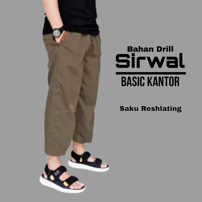 Celana Sirwal Pria Muslim Dewasa Bahan Drill  Saku Reshleting Sirwal Pria Kekinian Terbaru 3